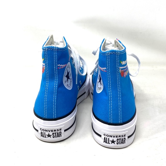 ✨HP✨Converse Ctas Lift Platform High Top Canvas White Blue - Picture 8 of 9
